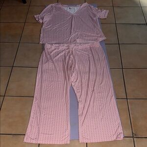 Pajar Pink Cozy Ribbed Pajama Set 90